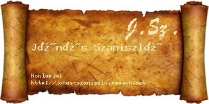 Jónás Szaniszló névjegykártya